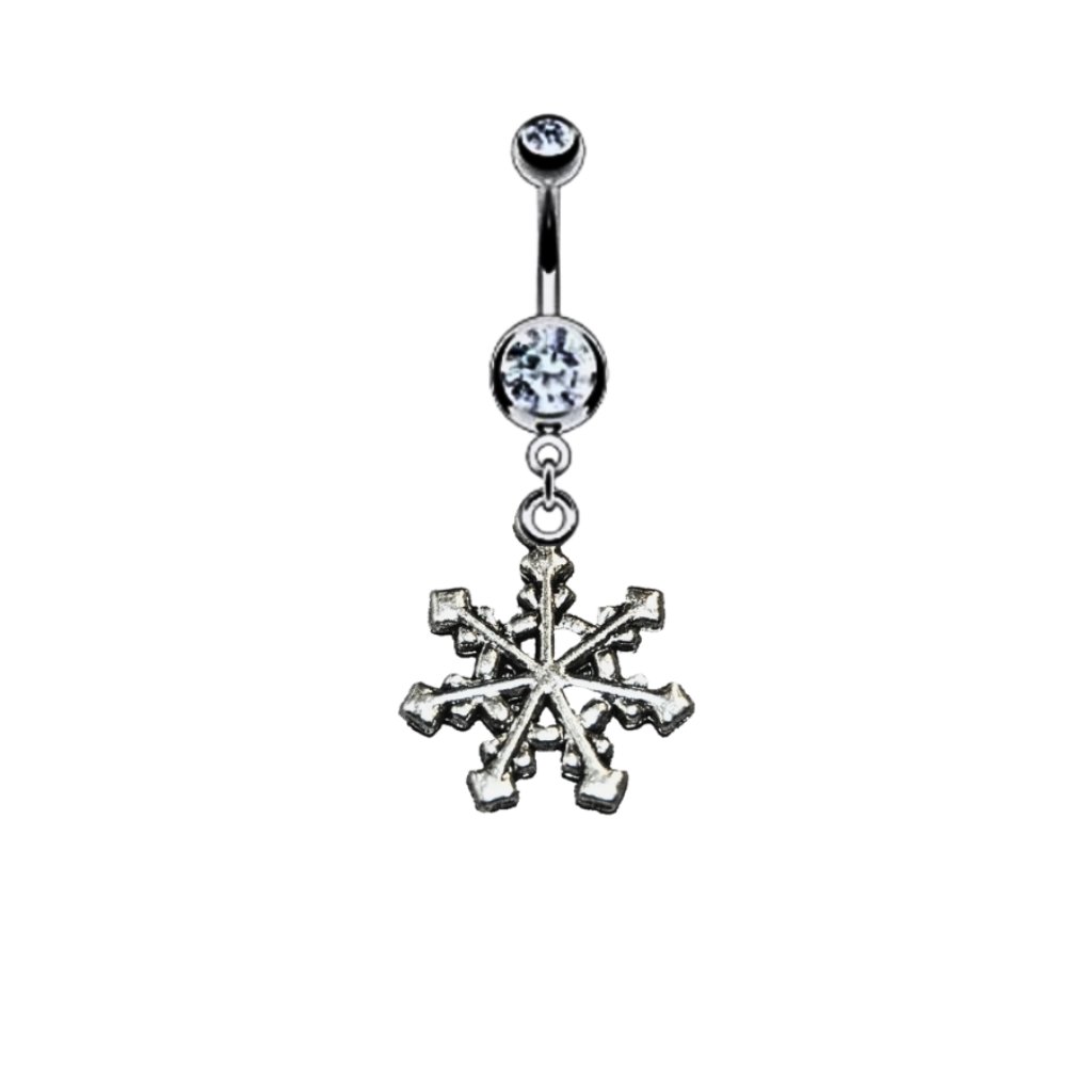 14g S Steel Snowflake Belly Ring 13$